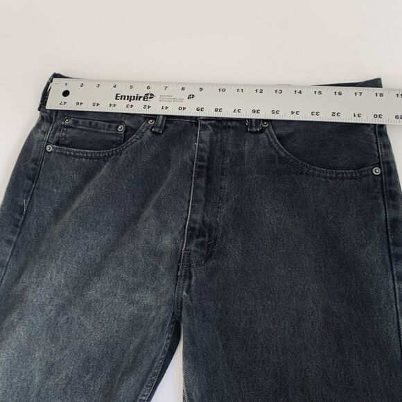 Levis 505 Jean Men 38x34 Black Denim Straight Leg Regular Fit 100% Cotton Street - Picture 4 of 7